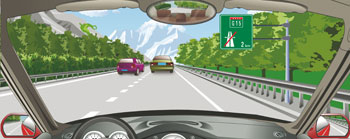 前方標(biāo)志預(yù)告前方距高速公路終點還有2公里。